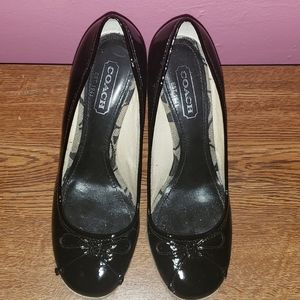 Coach Black Patent Leather Espadrilles